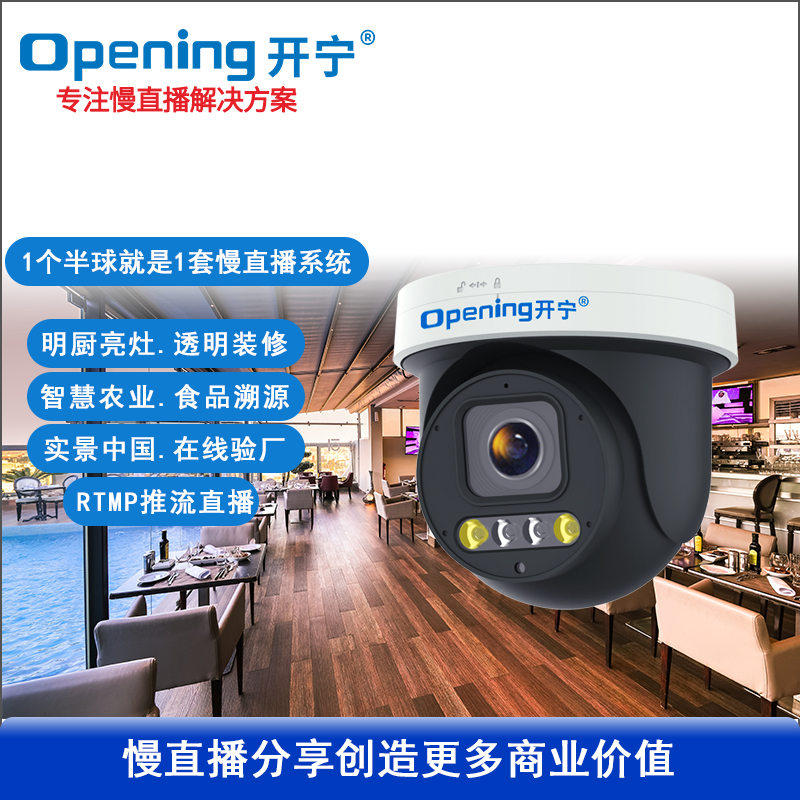 4K800万6倍变焦云台慢直播半球
