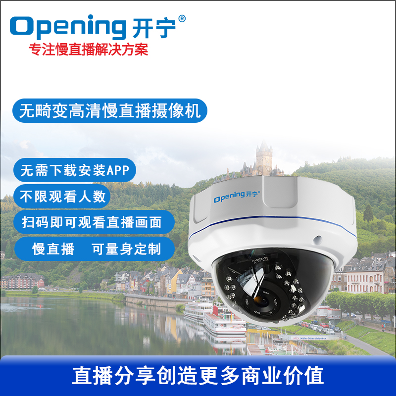 无畸变慢直播监控直播防暴半球