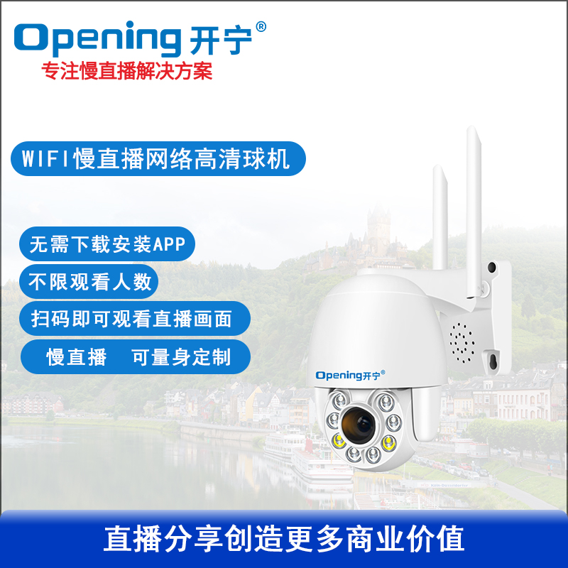 开宁3寸无线WIFI变焦慢直播智能小球